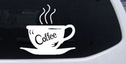 Coffee Cup Cafe Restaurant Window Lettering Business Car or Truck Window Decal Sticker