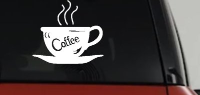 Coffee Cup Cafe Window Decal - Business Car Truck Vinyl Sticker Lettering