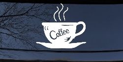 Coffee Cup Cafe Restaurant Window Lettering Business Car or Truck Window Decal Sticker