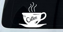 Coffee Cup Cafe Restaurant Window Lettering Business Car or Truck Window Decal Sticker