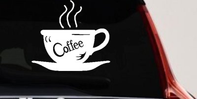 Coffee Cup Cafe Window Decal - Business Car Truck Vinyl Sticker Lettering