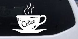 Coffee Cup Cafe Restaurant Window Lettering Business Car or Truck Window Decal Sticker