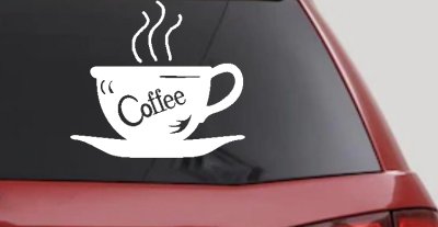 Coffee Cup Cafe Window Decal - Business Car Truck Vinyl Sticker Lettering
