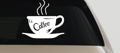 Coffee Cup Cafe Window Decal - Business Car Truck Vinyl Sticker Lettering