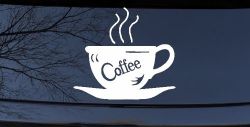 Coffee Cup Cafe Restaurant Window Lettering Business Car or Truck Window Decal Sticker