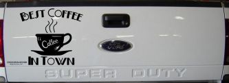 Best Coffee in Town Cafe Diner Window Lettering Business Car or Truck Window Decal Sticker (Black)