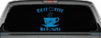 Best Coffee in Town Decal Sticker for Cafe Diner Window or Truck (Blue)