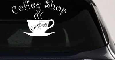 Coffee Shop Cup Decal Window Lettering Business Car Truck Vinyl Sticker