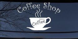 Coffee Shop Cup Window Lettering Business Car or Truck Window Decal Sticker