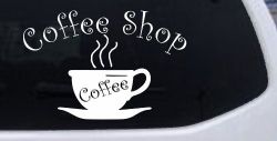 Coffee Shop Cup Window Lettering Business Car or Truck Window Decal Sticker