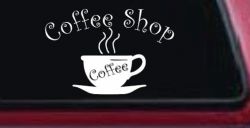 Coffee Shop Cup Window Lettering Business Car or Truck Window Decal Sticker