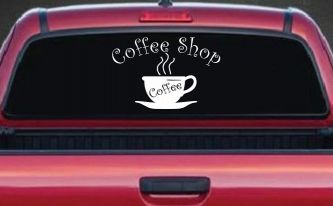Coffee Shop Cup Window Lettering Business Car or Truck Window Decal Sticker