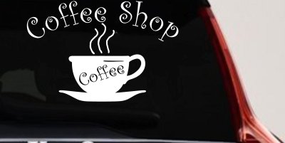 Coffee Shop Cup Decal Window Lettering Business Car Truck Vinyl Sticker