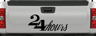 24 Hours Store Window Lettering Business Car or Truck Window Decal Sticker (Black)