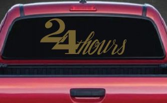 24 Hour Store Window Lettering Vinyl Decal Business Car Truck Sticker (Gold)