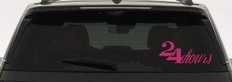 24 Hours Store Window Lettering Business Car or Truck Window Decal Sticker (Hot Pink)
