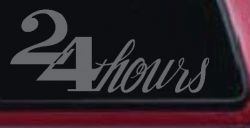 24 Hours Store Window Lettering Business Car or Truck Window Decal Sticker (Silver)