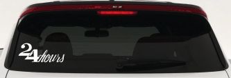 24 Hours Store Window Lettering Business Car or Truck Window Decal Sticker (White)