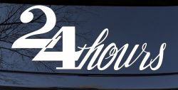 24 Hours Store Window Lettering Business Car or Truck Window Decal Sticker