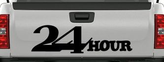 24 Hour Thick Store Business Window Lettering Sign Car or Truck Window Decal Sticker (Black)