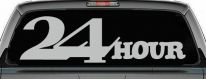 24 Hour Thick Store Business Window Lettering Sign Car or Truck Window Decal Sticker (Light Gray)