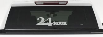 24 Hour Thick Store Business Window Lettering Sign Car or Truck Window Decal Sticker (Light Gray)