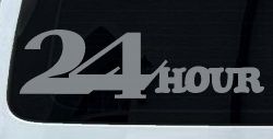 24 Hour Thick Store Business Window Lettering Sign Car or Truck Window Decal Sticker (Telegrey)
