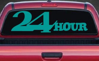 24 Hour Thick Store Business Window Lettering Sign Car or Truck Window Decal Sticker (Turquoise)