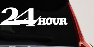 24 Hour Business Window Lettering Vinyl Decal for Store Car Truck Signs