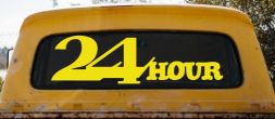 24 Hour Thick Store Business Window Lettering Sign Car or Truck Window Decal Sticker (Yellow)