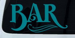 Custom Bar Window Decal Business Truck Lettering Vinyl Sticker (Turquoise Blue)