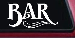 Bar Window Lettering Business Car or Truck Window Decal Sticker