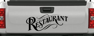 Restaurant Window Lettering Business Car or Truck Window Decal Sticker (Black)
