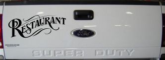 Restaurant Window Lettering Business Car or Truck Window Decal Sticker (Black)