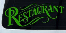 Restaurant Window Lettering Business Car or Truck Window Decal Sticker (Lime)