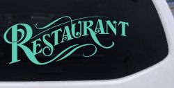 Restaurant Window Lettering Business Car or Truck Window Decal Sticker (Mint)