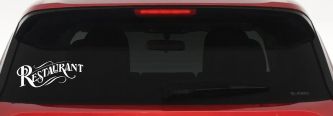 Restaurant Window Lettering Business Car or Truck Window Decal Sticker (White)