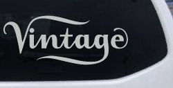 Vintage Store Window Lettering Business Car or Truck Window Decal Sticker (Light Gray)