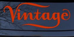 Vintage Store Window Lettering Business Car or Truck Window Decal Sticker (Orange Red)