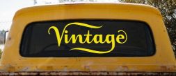Vintage Store Window Lettering Business Car or Truck Window Decal Sticker (Yellow)