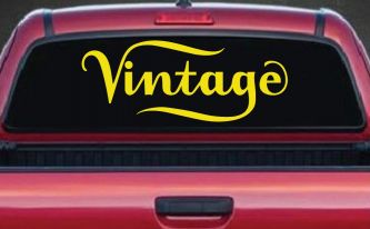Vintage Store Window Lettering Business Car or Truck Window Decal Sticker (Yellow)