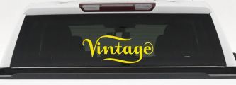 Vintage Store Window Lettering Business Car or Truck Window Decal Sticker (Yellow)