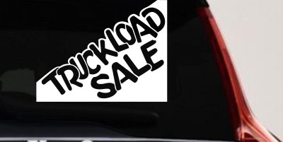 Truckload Sale Window Decal - Business Car & Store Vinyl Sticker
