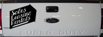 Sales Leasing Rentals Store Window Lettering Business Car or Truck Window Decal Sticker (Black)