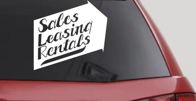 Sales Leasing Rentals Business Lettering