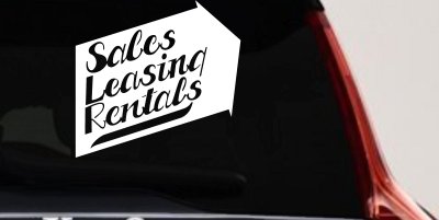 Sales Leasing Rentals Business Lettering