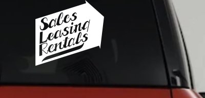 Sales Leasing Rentals Business Lettering