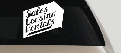 Sales Leasing Rentals Business Lettering