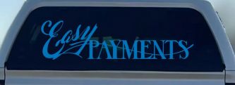 Easy Payments Store Window Lettering Business Car or Truck Window Decal Sticker (Sky Blue)