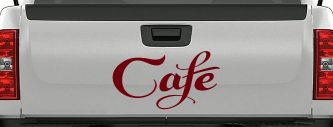 Cafe Window Lettering Sign Business Car or Truck Window Decal Sticker (Burgundy)